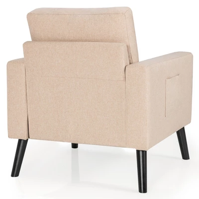 Costway Set Of 2 Accent Armchairs Upholstered Single Sofa Chairs W/ 2-Side Pockets - Image 9