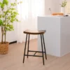 Costway Industrial Saddle Stool Counter Height Bar Stool Dining Pub Chair W/ Metal Frame