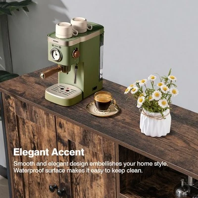 Costway 2-Door Industrial Kitchen Storage Cabinet Buffet Sideboard Open Shelves - Image 5