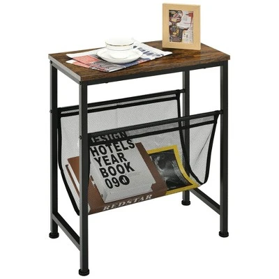 Costway 2PCS Narrow End Table With Holder Sling Industrial Accent Console Table - Image 9