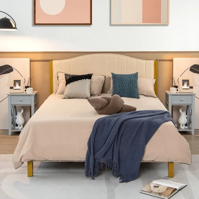 Costway Bedside Sofa End Table Nightstand With Drawer For Living Room Bedroom Grey/Black/White - Image 4