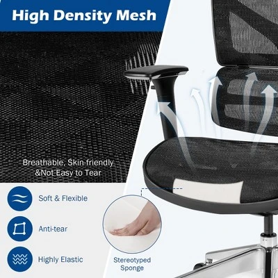 Costway Ergonomic Mesh Office Chair Adjustable High Back Chair W/ Lumbar Support - Image 8
