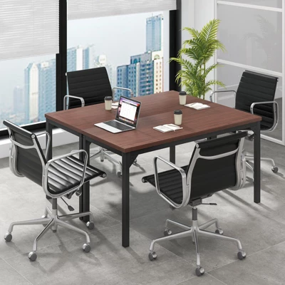 Costway Set Of 2 55" Conference Table Office Computer Study Desk Metal Base Meeting Room - Image 2