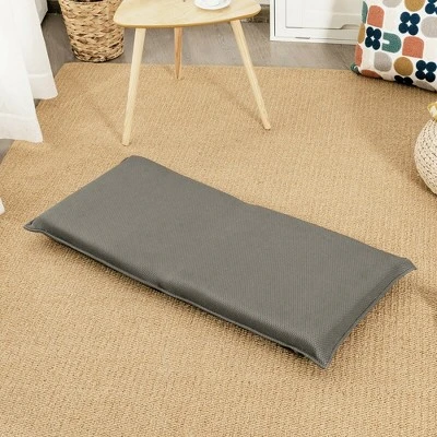 Costway Adjustable 6-Position Floor Chair Padded Folding Lazy Sofa Chair Grey - Image 3