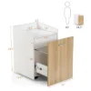 Costway File Cabinet With 2 Drawers Mobile Filing Cabinet W/Wheel For Letter Size