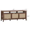 Costway TV Stand Entertainment Media Center For TV's Up To 65'' W/ Rattan Doors