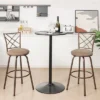 Costway Set Of 2 24/30 Inch Adjustable Swivel Barstools Metal Dining Chairs Brown