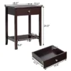 Costway Nightstand End Table Storage Display Bedroom Furniture Drawer Shelf Beside WhiteBrownGrey