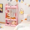 Costway Kids Dress Up Storage Hanging Armoire Dresser Pretend Costume Closet W/ Mirror