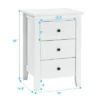 2PCS Nightstand End Beside Table Drawers Modern Storage Bedroom Furniture White