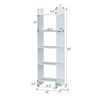 Costway 5-Tier Bookcase Storage Open Shelves Display Unit Room Divider - Image 3