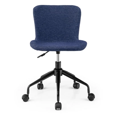 Costway Mid Back Armless Office Chair Adjustable Swivel Linen Task Chair - Image 9