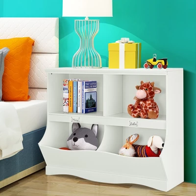 Costway Kids Storage Unit Bookshelf Bookcase Toy Organizer Bookshelf Bookcase - Image 3