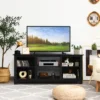 Costway 2-Tier 58'' TV Stand Entertainment Media Console Center Up To 65'' GreyBlackWalnut