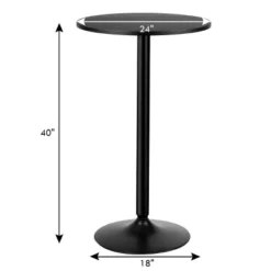 Costway 24" Round Pub Table Bistro Bar Height Cocktail Table W/Metal Base Indoor Black