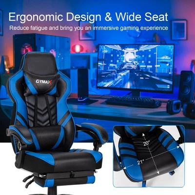 Costway Office Computer Desk Chair Gaming Chair Adjustable Swivel W/Footrest - Image 4