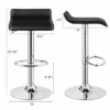 Costway Set Of 2 Swivel Bar Stool PU Leather Adjustable Kitchen Counter Bar Chairs Black Low Back