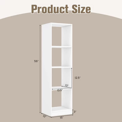Costway 56'' Tall Bookcase, Freestanding Bookshelf With 4 Open Cubes - Image 3