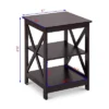 Costway 3-Tier Nightstand End Table Storage Display Shelf Living Room Furniture Espresso NEW