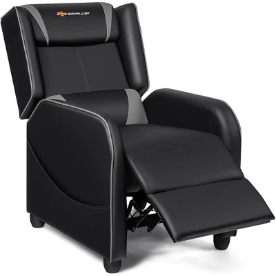 Costway Massage Gaming Recliner Chair Single Living Room Sofa Home Theater Seat PurpleGray - Image 9