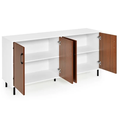 Costway Buffet Server Sideboard Kitchen Storage Cabinet Cupboard With Shelves & 4 Doors - Image 9