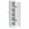 Costway Toilet Tissue Storage Tower Bathroom Storage Floor Cabinet W/ 4 Shelves