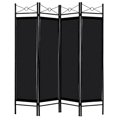 Costway 4 Panel Room Divider Privacy Screen Home Office Fabric Metal Frame - Image 11