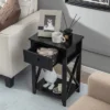 Costway 2 PCS Nightstand Sofa Side End Table W/ Drawer & Shelf Bedroom Black