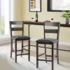 Costway 2-Pieces Bar Stools Counter Height Chairs W/ PU Leather Seat Espresso