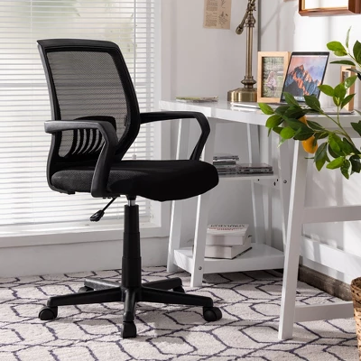 Costway Mid-Back Mesh Office Chair Height Adjustable Executive Chair W/ Lumbar Support - Image 2
