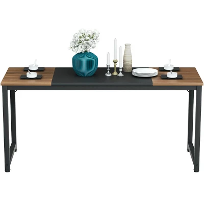 Costway 63'' Dining Table Rectangular Two-Tone Kitchen Table For 6 People W/ Metal Frame - Image 8