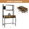 Costway Industrial Vanity Table With 3-Height Adjustable Mirror Storage Bag Large Drawer