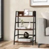Costway 3-Tier Ladder Bookshelf Industrial Storage Rack Bookcase Plant Display Shelf