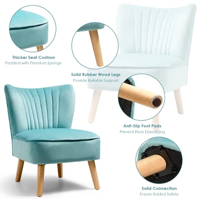 Costway Armless Accent Chair Modern Velvet Leisure Chair Single Upholstered - Image 6