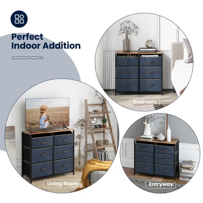 Costway 6-Drawer Dresser Organizer Closet Storage Cabinet With Foldable Fabric Drawer - Image 8