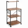 Costway 4-Tier Rolling Bakers Rack Industrial Utility Microwave Oven Stand Cart W/ Hooks