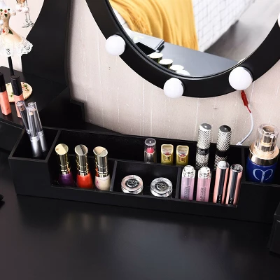 Costway Vanity Table Set W/10 Light Bulbs And Touch Switch Makeup Dressing Table - Image 5