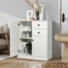 Costway Kitchen Storage Cabinet 2 Drawer Sideboard Floor Cupboard With Adjustable Shelves