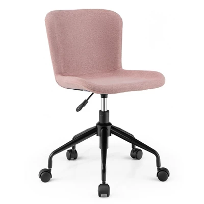 Costway Mid Back Armless Office Chair Adjustable Swivel Linen Task Chair - Image 12