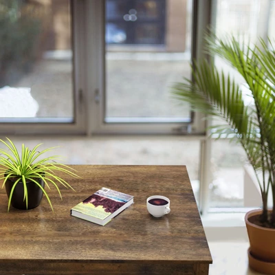 3pcs Dining Set Modern Studio Collection Table With 2 Benches Wood Legs Coffee - Image 9