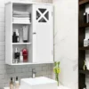 Costway Wall-Mounted Cabinet Bathroom Storage 2-Tier Shelf Multipurpose Organizer White