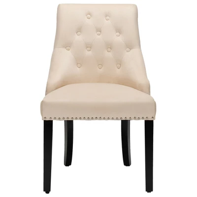 Costway Set Of 2 Button-Tufted Dining Chair Upholstered Armless Side Chair - Image 5