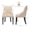 Costway Set Of 2 Button-Tufted Dining Chair Upholstered Armless Side Chair