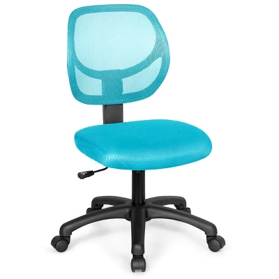Costway Mesh Office Chair Low-Back Armless Computer Desk Chair Adjustable Height BluePinkPurple - Image 10