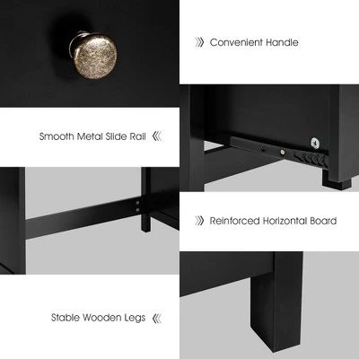 Computer Desk Study Writing Desk Home Office Workstation With 3 Drawers WhiteBlack - Image 7