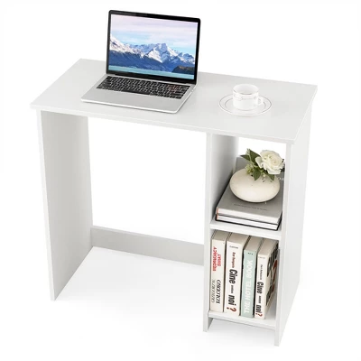 Costway 31.5'' Small Computer Desk Home Office Study Writing Desk With 2 Compartments - Image 9