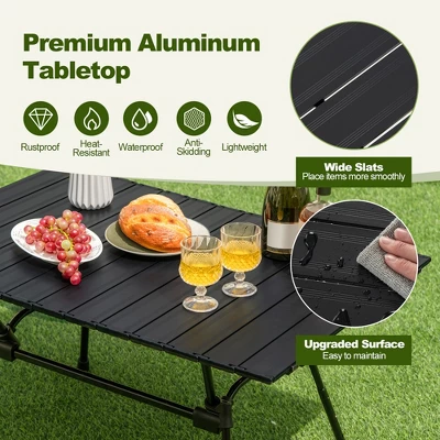 Costway Heavy-Duty Aluminum Camping Table, Folding Outdoor Picnic Table With Carrying Bag - Image 5