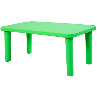 Costway Kids Portable Plastic Table Learn And Play Activity School Home Furniture Green - Image 3