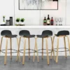 Costway Modern Set Of 4 Barstools 30inch Pub Chairs W/Low Back & Metal Legs Black