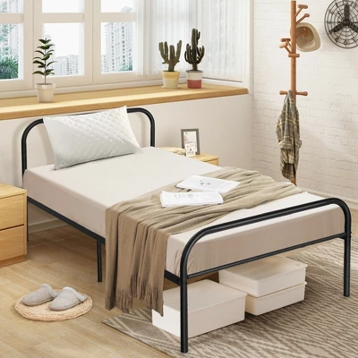 Costway Twin Size Metal Bed Frame Heavy Duty Mattress Foundation Under Bed Storage - Image 4